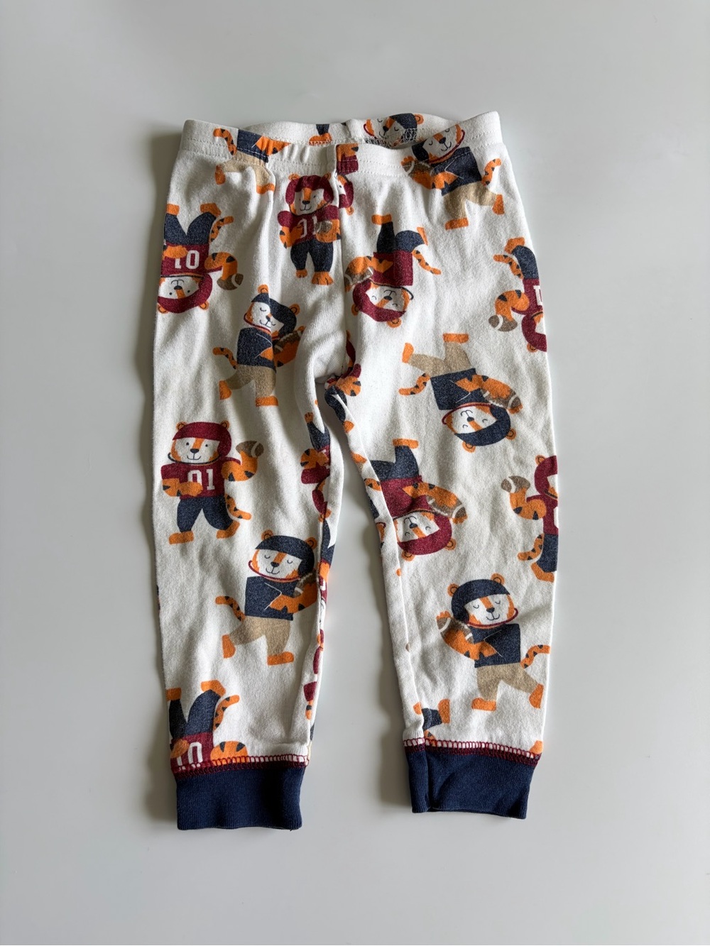 Bundle of Baby Boy Pajama Sets Size 12 Months Carter’s Football Red Blue Stripes - Picture 14 of 16